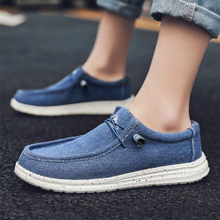Men's Canvas Loafers | EVA Outsole | Premium Washed Canvas | Elastic Laces | Lightweight Comfort | Rounded Toe Design | Breathable Fabric | Odor-Reducing Insole | Machine Washable | Ideal Casual Shoe