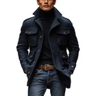 Men's Wool Blend Slim Fit Coat | Vintage Lapel | Single Breasted | 3D Pockets | Warm & Stylish Winter Outerwear