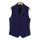 Men's Wool Blend Vest | Vintage Style | Single Breasted with Lapel | Slim Fit | Charcoal Navy Herringbone Patterns | Smart Casual Formal Wear | Adjustable Back | Functional Pockets | Year-Round Outerwear