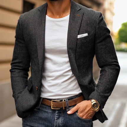 Men's Linen Blazer | Notch Lapel | Single-Breasted | Slim-Fit | Casual Outerwear | Lightweight & Breathable | Versatile Style | Elegant & Modern Design | Multiple Sizes Available