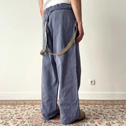 Men's Striped Cargo Pants | Loose Fit | Straight Leg | Elastic Waist | Multiple Pockets | Durable Fabric | Striking Stripes | Casual Wear | Outdoor & Travel Friendly | Comfortable Style