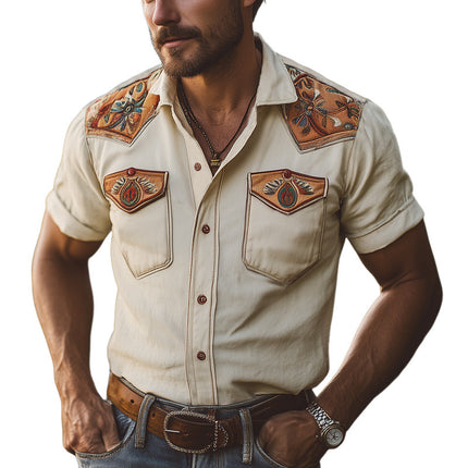 Men's Summer Embroidered Short Sleeve Shirt | Casual & Smart-Casual | Cotton Blend | Breathable Lightweight | Intricate Design | Modern Collar | S-3XL Sizes | Day-Long Comfort | Warm Weather Style