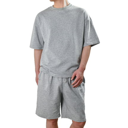 Men's Casual T-Shirt and Shorts Set | Loose Fit | Short Sleeve | Round Neck | Pullover | Cotton Blend | Mid Waist | Street Style | Spring Summer Fashion
