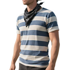 Men's Retro T-Shirt | Casual Western Cowboy Style | Striped Waffle Knit | Short Sleeve | Breathable | Crew Neck | Vintage Inspired | Comfortable Fit | Soft Fabric | Ideal for Spring Summer | Versatile Fashion