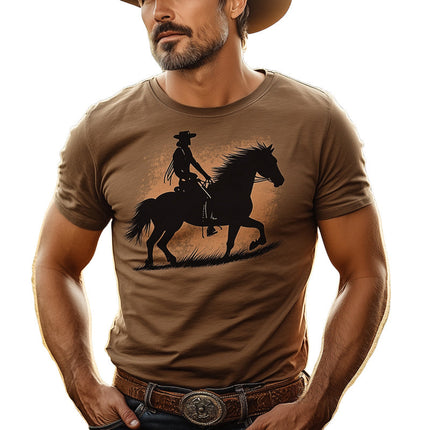 Men's Western Cowboy T-Shirt | Summer Round Neck | Printed Design | Breathable Cotton-Blend | Short Sleeve | Casual Attire | Multiple Prints | Sizes S-3XL | Comfortable & Stylish