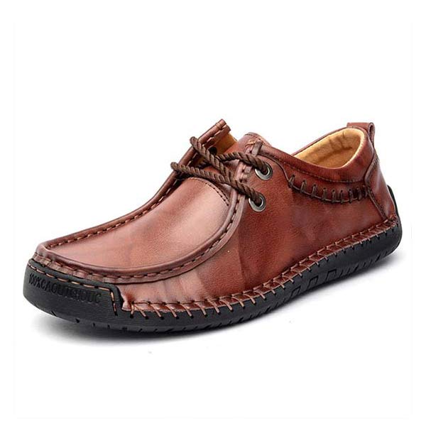 Men's Leather Lace-Up Shoes | Soft Sole Comfort | Breathable Leather Lining | Flexible Rubber Outsole | Casual to Dressy Versatility