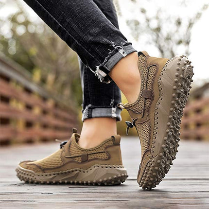 Men's All-Terrain Mesh Slip-On Hiking Sneakers | Lightweight & Breathable | Bungee Cord Closure | Flexible Non-Slip Sole | Versatile for Water & Track Activities