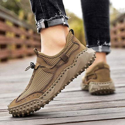 Men's All-Terrain Mesh Slip-On Hiking Sneakers | Lightweight & Breathable | Bungee Cord Closure | Flexible Non-Slip Sole | Versatile for Water & Track Activities