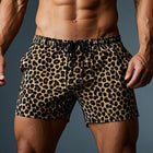 Men's Leopard Print Shorts | Comfortable & Breathable | Lightweight Elastic Waistband | Above-Knee Length | Casual Beachwear | Trendy Summer Style | Available in S to XXXL