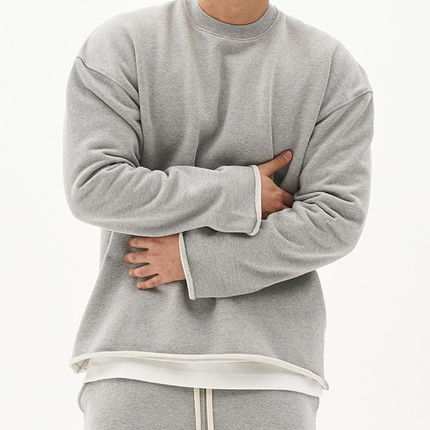 Men's Loose Fit Sweatshirt | 100% Cotton | Solid Color Pullover | Long Sleeve | Crew Neck | Casual Basic Street Style | Eco-Friendly | Fall Winter Spring | Breathable Soft | Classic Comfortable Activewear