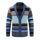 Men's Sweater Jacket | Colorblock Design | Lapel Collar | Button Closure | Soft Knit Fabric | Casual & Semi-Formal Wear | Comfortable Outerwear for All Seasons | Versatile Men's Fashion