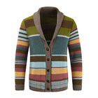 Men's Sweater Jacket | Colorblock Design | Lapel Collar | Button Closure | Soft Knit Fabric | Casual & Semi-Formal Wear | Comfortable Outerwear for All Seasons | Versatile Men's Fashion