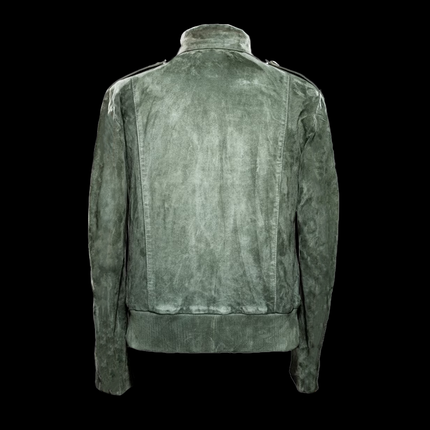Men's Suede Jacket | Retro Lapel Design | Zipper Breast Pocket | Velvety Soft Texture | Elastic Ribbed Hem | Unique Cuff Zipper | Vintage Truck Driver Inspired | Durable Soft-Touch Suede | Dual-Directional Zipper
