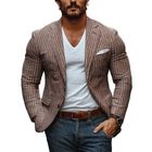 Men's Slim Fit Linen Blazer | Breathable Striped Lapel Jacket | Casual Single Breasted | Lightweight Summer Outerwear