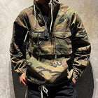 Men's Camo Pullover Hoodie | Multi-Pocket Outdoor Sweatshirt | Cotton Blend | Attached Hood | Machine Washable | Sizes S-XXXL | Rugged Style | Long Sleeve