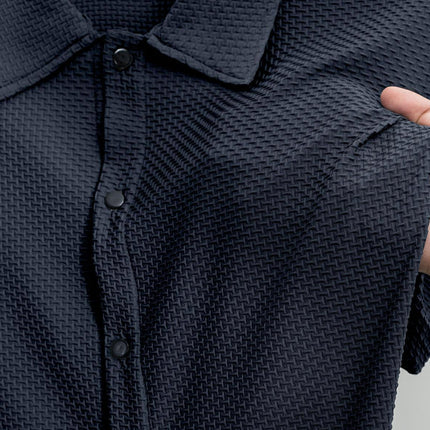 Men's Textured Short Sleeve Shirt | Casual Comfort | Classic Cut | Premium Fabric | Versatile Style | Breathable Material | Ideal for Warm Weather | Sophisticated Design | Easy Movement | Fashionable Men's Apparel