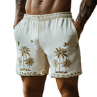 Men's Casual Beach Shorts | Summer Hawaiian Style | Elastic Waist | Thin Suede | Embroidered Design | Relaxed Fit | Lightweight & Breathable | Convenient Pockets | Quick Dry | Comfortable & Stylish | Perfect for Beach & Pool