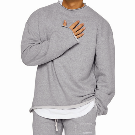 Men's Loose Fit Sweatshirt | Round Neck | Pullover | Cotton Blend | Long Sleeve | Casual | All Seasons | Versatile Streetwear | Soft & Breathable | Lightweight Comfort