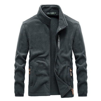 Men's Polar Fleece Jacket | Warm Lightweight Outerwear | Full Zip | Sporty Design | Stand-Up Collar | Elastic Cuffs | Side Zipper Pockets | Ideal for Outdoor Activities | Casual Wear