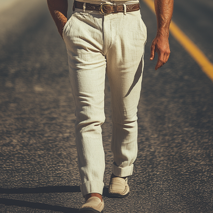 Men's Retro Western Cotton Linen Jumpsuit | Summer Fashion | No Belt | Lightweight Breathable Fabric | Casual One-Piece Outfit | Comfortable Fit | Pockets Included | Stylish Summer Wardrobe Essential