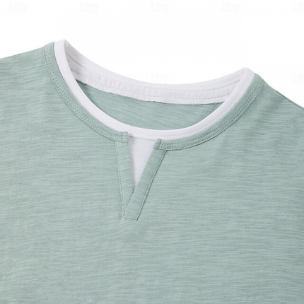 Men's Colorblock Layered Look T-Shirt | Round Neck | Short Sleeve | Fashion Forward | Casual Streetwear | Soft Lightweight Fabric | Classic Fit | Versatile Styling