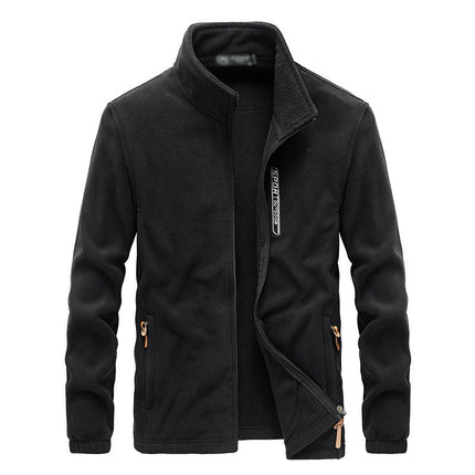 Men's Polar Fleece Jacket | Warm Lightweight Outerwear | Full Zip | Sporty Design | Stand-Up Collar | Elastic Cuffs | Side Zipper Pockets | Ideal for Outdoor Activities | Casual Wear