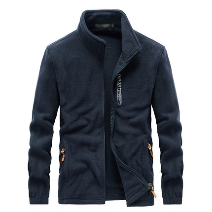 Men's Polar Fleece Jacket | Warm Lightweight Outerwear | Full Zip | Sporty Design | Stand-Up Collar | Elastic Cuffs | Side Zipper Pockets | Ideal for Outdoor Activities | Casual Wear