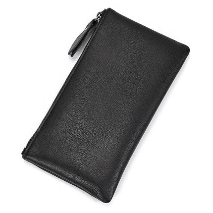 Men's Long Wallet | Vintage Crazy Horse Leather | Large Capacity | Durable Zip Closure | High-Quality Material | Versatile Everyday Use | Timeless Style | Unique Aging Patina | Perfect Gift for Men