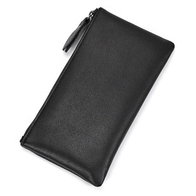 Men's Long Wallet | Vintage Crazy Horse Leather | Large Capacity | Durable Zip Closure | High-Quality Material | Versatile Everyday Use | Timeless Style | Unique Aging Patina | Perfect Gift for Men
