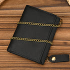 Men's Vintage Trifold Wallet | Casual Genuine Leather | Classic Style | High-Quality Material | Ample Storage | Card Slots | ID Window | Bill Compartments | Snap Closure | Durable Accessory