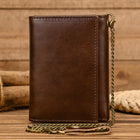 Men's Vintage Trifold Wallet | Casual Genuine Leather | Classic Style | High-Quality Material | Ample Storage | Card Slots | ID Window | Bill Compartments | Snap Closure | Durable Accessory