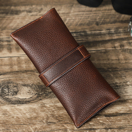 Handmade Glasses Storage Bag for Men | Top Layer Cowhide | Magnetic Buckle | Portable Eyewear Case | Luxury Protective Interior | Compact Design | Artisanal Eyewear Holder | Durable Leather