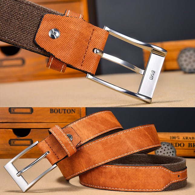 Men's Vintage Canvas Patchwork Belt | Durable High-Quality | Casual & Semi-Formal Belt | Antique Metal Buckle | Versatile Fashion Accessory | Adjustable Rugged Charm | All-Day Comfort