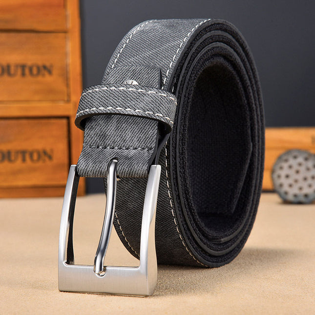 Men's Vintage Canvas Patchwork Belt | Durable High-Quality | Casual & Semi-Formal Belt | Antique Metal Buckle | Versatile Fashion Accessory | Adjustable Rugged Charm | All-Day Comfort