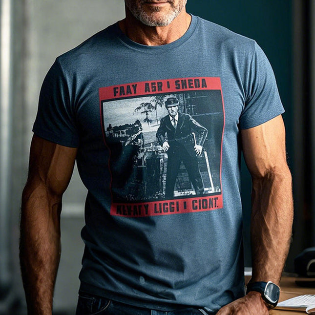 Men's Vintage Film Graphic Cotton T-Shirt | Short Sleeve Retro Style | Classic Casual Wear
