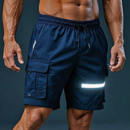 Men's Active Shorts | Reflective | Moisture Wicking | Lightweight | Breathable | Elastic Waistband | Running | Enhanced Visibility