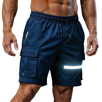 Men's Active Shorts | Reflective | Moisture Wicking | Lightweight | Breathable | Elastic Waistband | Running | Enhanced Visibility