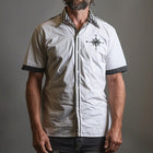 Men's Short Sleeve Shirt | Compass Print Design | Casual Relaxed Fit | Breathable Fabric | Summer Fashion Top | Adventure Inspired Style | Versatile Men's Shirt