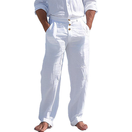 Men's Cotton Casual Pants | Solid Color | Breathable Lightweight Fit | Premium Fabric | Everyday Comfort | Versatile Style | Durable Design | Functional Pockets