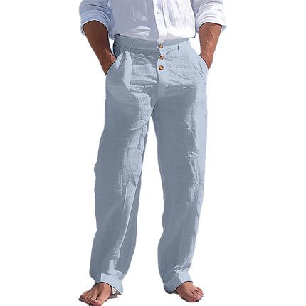 Men's Cotton Casual Pants | Solid Color | Breathable Lightweight Fit | Premium Fabric | Everyday Comfort | Versatile Style | Durable Design | Functional Pockets
