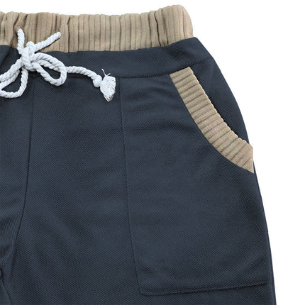 Men's Contrast Paneled Shorts | Elastic Waistband | Stylish Casual Wear | Breathable Fabric | Comfortable Fit | Versatile Design | Trendy Clothing for Men