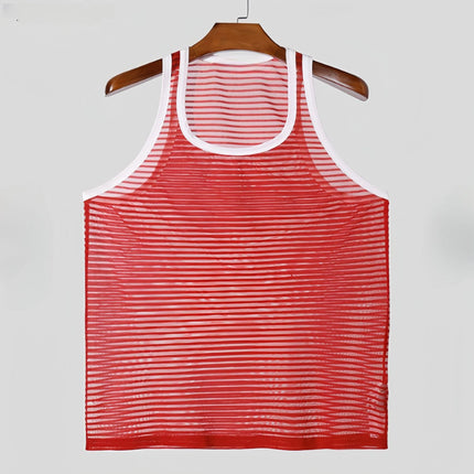 Men's Slim Fit Striped Tank Top | High-Quality Cotton Blend | Breathable Comfort | Horizontal Stripes | Versatile Colors | Reinforced Stitching | Stylish & Comfortable