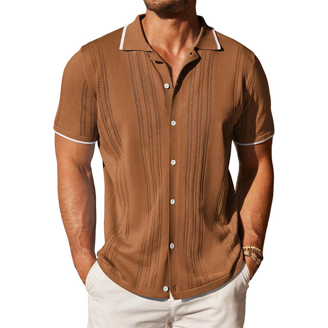 Men's Polo Shirt | Knitted Short Sleeve | Single-Breasted Design | High-Quality Fabric | Versatile Style | Variety of Colors | MTA1849C2X