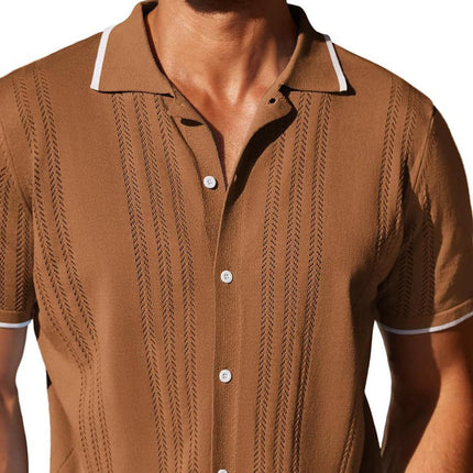 Men's Polo Shirt | Knitted Short Sleeve | Single-Breasted Design | High-Quality Fabric | Versatile Style | Variety of Colors | MTA1849C2X