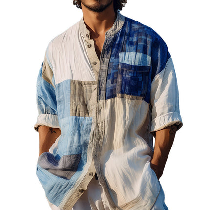 Men's Unique Print Long Sleeve Dress Shirt | Personalized Design | Premium Fabric | Comfort Fit | Fashionable Men's Wear