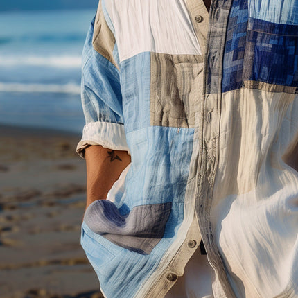 Men's Unique Print Long Sleeve Dress Shirt | Personalized Design | Premium Fabric | Comfort Fit | Fashionable Men's Wear