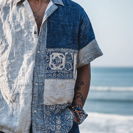 Men's Short Sleeve Shirt | Bohemian Printed | Casual & Relaxed Fit | Breathable Fabric | Colorful Patterns | Vibrant Fashion | Stylish Summer Outfit | Durable & Comfortable | Ideal for Casual Outings