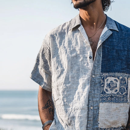 Men's Short Sleeve Shirt | Bohemian Printed | Casual & Relaxed Fit | Breathable Fabric | Colorful Patterns | Vibrant Fashion | Stylish Summer Outfit | Durable & Comfortable | Ideal for Casual Outings