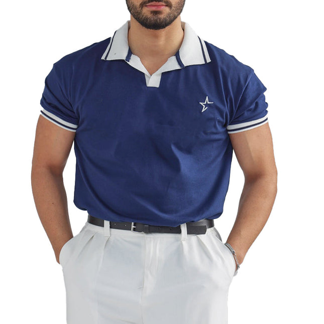 Men's Polo Shirt | Short Sleeve | Contrast Color | Breathable Fabric | Sports & Casual Wear | Classic Collar | Comfortable Fit