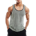 Men's Knitted Jacquard Tank Top | Scoop Neck | Comfortable Casual Fit | Stylish & Versatile | Breathable Fabric | High-Quality Material | Intricate Design | Multiple Colors Available